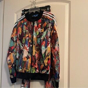 Adidas Multicolor Bird Pattern Track Jacket & leggings.